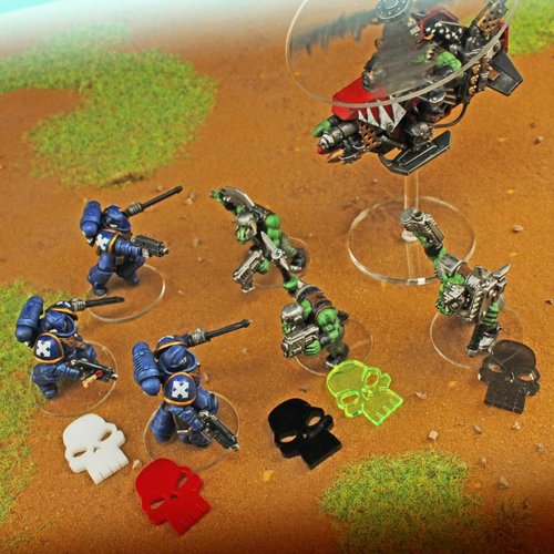 LITKO Skulls | Wound | Casualty | Death | Board Game | Role Play Game | Miniature Wargames | Compatible with Dungeons & Dragons, 40K | Pack of 10 (Varity Pack)