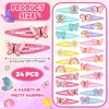 Hanaive 24 Pcs Rainbow Unicorn Clips Metal Clips Butterfly Snap Barrettes Cute Mermaid Hair Pins Sparkly Animal Hair Accessories for Toddlers Little Girls Birthday Party Gifts(Butterfly Pattern)