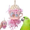 Bonka Bird Toys 2441 Pink Sola Teacup 8" High by 4" Wide Medium Parrot Chew Cage Toy, Conures, Ringneck, Quakers, and Similar
