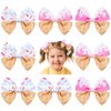 Whaline 8Pcs Ice Cream Bow Hair Clips Ice Cream Ribbon Hair Bow Barrette Summer Colorful Hairgrips Alligator Hair Clips for Girls Women Hair Accessories Birthday Party Supplies, 4 Design