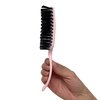 Styling Gear Detangling Hair Brush Nylon Bristles 7 Row Teasing Womens Brush For Thick Hair Small Travel Hairbrush Brush For Hair 2 Pcs. (Light Pink)