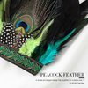 Aukmla Peacock Feather Fascinator Decorative Feather Headpiece Crown Headdress Costume Headband for Party (Green)
