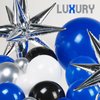 FROUFING Royal blue and black white silver balloon Garland arch Arch Kit 119 PCS with star balloons for boy baby shower Class of 2024 graduations decorations man Birthday Party supplies