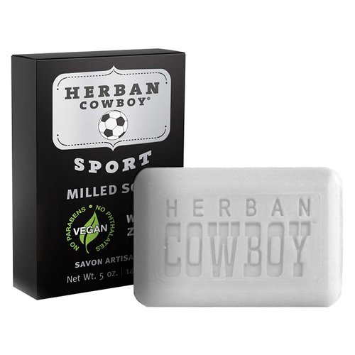 Herban Cowboy Milled Bar Soap Sport 5 oz (Pack of 6) | Men’s Bar Soap | Certified Vegan