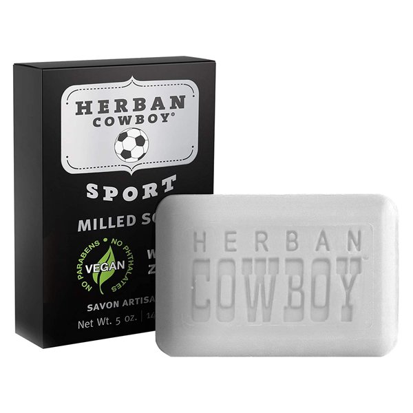 Herban Cowboy Milled Bar Soap Sport 5 oz (Pack of 6) | Men’s Bar Soap | Certified Vegan