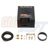 GlowShift Black 7 Color 60 PSI Turbo Boost Gauge Kit - Includes Mechanical Hose & Fittings - Black Dial - Clear Lens - for Diesel Trucks - 2-1/16" 52mm