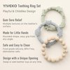 YIVEKO Baby Teether Rings Silicone Teethers for Babies Multi Use Baby Toy Rings Teething Toys for Infants Baby Chew Toys Baby Teething Rings for Infant Boys and Girls 3 Pack-Blush