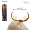 Parcelona French Round Inner Teeth Tortoise Shell and Black Cellulose Set of 2 Hair Clips for Women