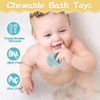 Olasmailo 4PCS Silicone Bath Toys for Toddlers 3-4 Years, Mold Free Bath Toys, Dinosaur Bath Toys, Organic Baby Toys, Squeeze Toys, Baby Beach Toys, Teething Toys, Chew Toys for Sucking Needs