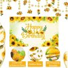 Sunflower Birthday Secorations TSVATE Sunflower Party Decorations with Sunflower Garland, Sunflower Balloons, Sunflower Backdrop, Pompoms, Sunflower Birthday Banner, Party Supplies for Women and Girls