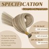 YoungSee I Tip Hair Extensions Human Hair Blonde Itip Human Hair Extensions Blonde with Dark Ash Blonde Highlights Blonde I Tips Real Hair Extensions 18 Inch 60 Strands 50g Pre Bonded Hair Extensions