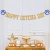 Happy Gotcha Day Banner, Pet Adoption Party Decorations, Let's Pawty Together Birthday Party Decor, Dog Cat Gotcha Party Supplies Gold Blue Glitter