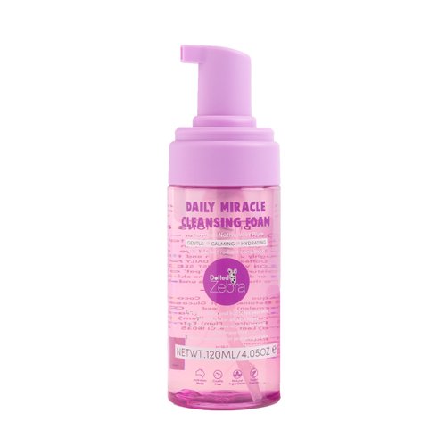 Dotted Zebra Daily Miracle Cleansing Foam, 4.05 oz - Face Cleanser with Australian Native Wild Plums - Vegan - Hydrating Face Wash - All Skin Types