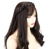 VOPPIS Wide Braided Headband with Teeth Synthetic Hair Plaited Headband Fishtail Braided Hair Band Hairpiece for Girls Women DIGUAN (Claybank, Wide)