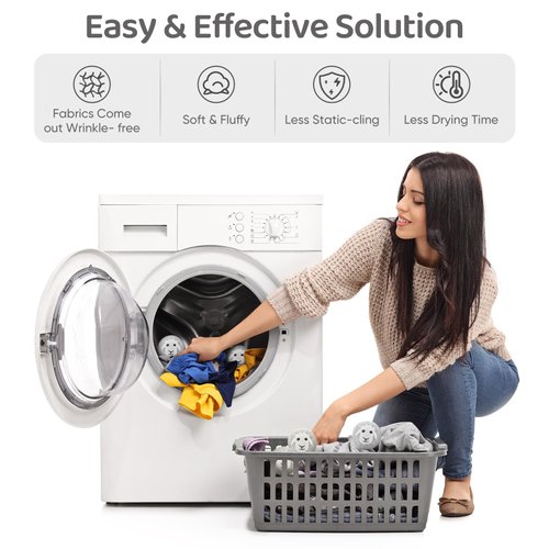 Wool Dryer Balls 6 Pack XL, Natural Fabric Softener Premium New Zealand Wool, Dryer Balls Laundry Reusable, Reduces Clothing Wrinkles & Saves Drying Time, Wool Balls for Dryer, Laundry Balls for Dryer