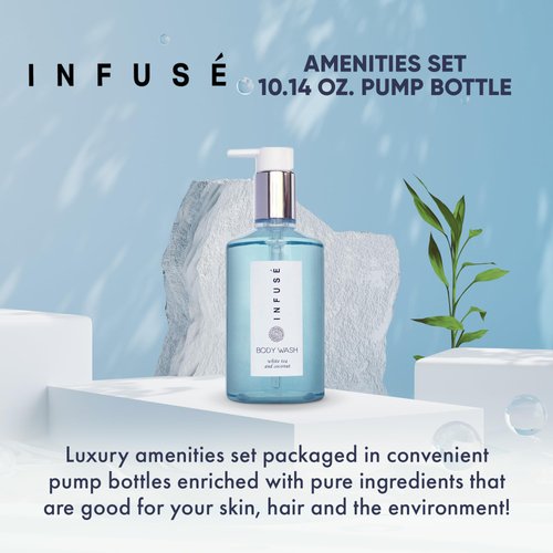 Terra Pure Infuse Body Wash, Retail Size Hotel Amenities, 10.14 oz.