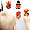 12 Pieces Thanksgiving Turkey Head Magnet Craft Kit Self-Adhesive DIY Turkey Craft Kit Festive Fall Thanksgiving Party Game School Home Activities and Refrigerator Decoration Supplies for Kids Adults