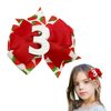Strawberry Bow Hair Clips for Baby Girls - Girls 3rd Birthday Party Decoration Alligator Hair Clips Bow Cute Duckbill Red Bow Hair Barrettes Bow Hair Accessories for Girls Toddlers Baby Shower Gifts