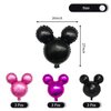 9Pcs Minnie Party Foil Balloons,27” Black,Rose Red, Pink Balloons For Minnie Party,Baby Shower,Girls Party Kids Birthday Theme Party Decoration Supplies