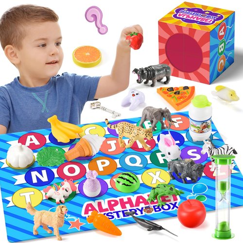 Montessori Toys for Toddlers,Alphabet Mystery Box Letters Matching Game Learning Toys Educational Preschool Games for Kids Ages 3-7 Ideal Christmas Birthday Gifts Toys for Kids Ages 2-4 5-7