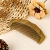 Wooden Comb for Women, Handmade Natural Green Sandalwood Fine Tooth Comb Anti-Static Dandruff Comb Portable Detangling Comb Pocket Size Travel Hair Comb for Curls Wet Hair, Beard Comb for Men - 1 Pack