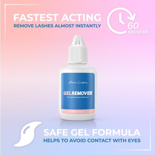 Eyelash Extension Remover Gel | Quickly & Easily Remove Individual Semi Permanent False Lashes | Effective Lash Glue Remover for Eyelash Extensions | Works On The Strongest Fake Eyelash Glue Adhesive