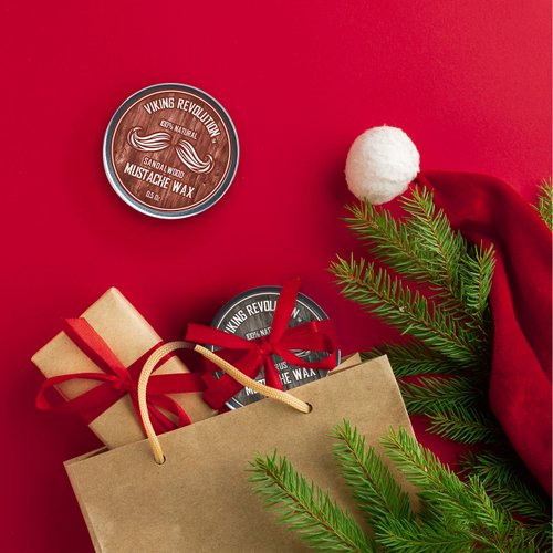 Viking Revolution Mustache Wax 2 Pack - Beard & Moustache Wax for Men - Strong Hold Helps Train Tame & Style (Citrus & Sandalwood, 2 pack)