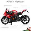 Risopen 1/12 S1000RR Motorcycle Model Toy Mini Alloy Metal Diecast Motorcycle Model White Motorcycle Model Toy Sport Motorcycle Racing Model Collection Gift for Men Kid Boy