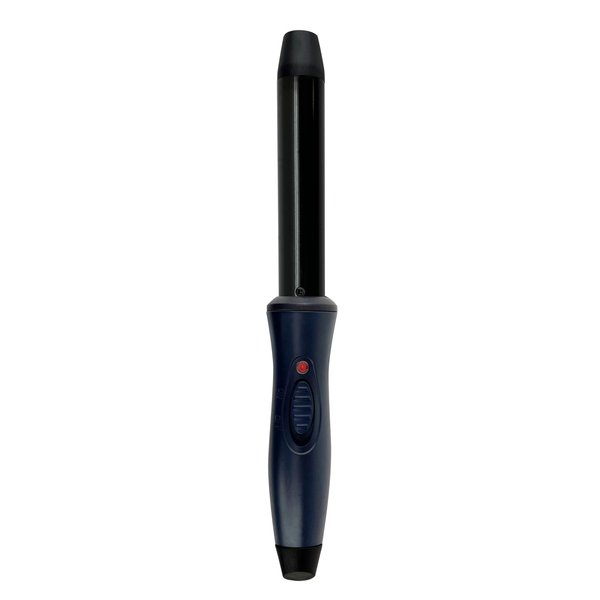 Relaxus Beauty Curl2Go 19mm Mini Curling Wand with Tourmaline Ceramic Barrel, Cool Tip, and Dual Voltage, Oxford Blue