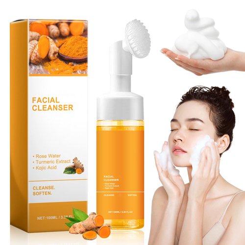 NUOKOU Turmeric Facial Cleanser, Turmeric Face Wash, Foaming Facial Cleanser, Deep cleansing of f...
