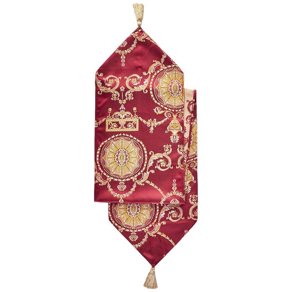 Prestige Damask 13" X 70" Burgundy Table Runner