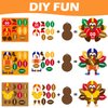 BeYumi 24 Sets Thanksgiving Foam Football Turkey Craft Kit DIY Give Thanks Rugby Turkey Handing Ornaments Decorations Fall Autumn Make A Turkey Craft for Kids Home School Classroom Party Activities