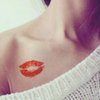 Yesallwas 6 Sheet cute Temporary Tattoo Sticker Fake Tattoos for Women Girls Models, Long Lasting Body Art Makeup red lip temporary tattoos