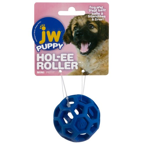 JW Pet Hol-ee Roller Original Do It All Dog Toy Puzzle Ball, Natural Rubber, Assorted Colors, Mini