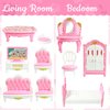 20 Pieces Doll House Furniture and Accessories Set Dollhouse Furniture Set Mini Dollhouse Furniture 1 12 Scale Bedroom Living Room Bathroom Furniture Accessories