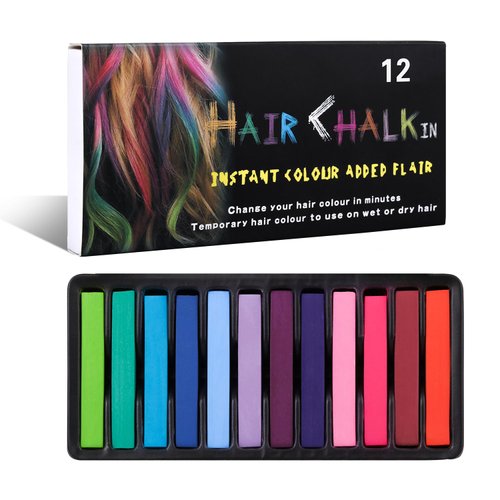 Temporary Hair Chalk Comb Hair Color Dye for Girls Kids, Washable Hair Chalk for Girls Age 4 5 6 ...