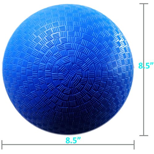 AppleRound 8.5 Inch Playground Ball with Air Pump, Pack of 1 Ball with 1 Pump, Official Size for Dodge Ball, Handball, Camps and Schools (Blue)