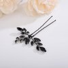 Teyglen 3pcs Black Rhinestone Hair Pins Set - Handmade Crystal Hair Pieces and Accessories for Bride, Women, and Girls