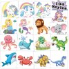104 PCS Kids Temporary Tattoos for Party Supplies, Dinosaur Unicorns Mermaid Animal Temp Tattoo Stickers for Kids Girls Boys Birthday Party Favors Activities