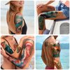 46 Sheets Temporary Tattoo for Men Women, 8 Full Arm Shark Dolphin Fake Tattoos, 8 Half Arm Ocean Jellyfish Turtle Fish Fake Tattoos, 30 Tiny for Adults Kids Body Tattoos Stickers Waterproof Realistic