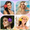 Hawaiian Flower Hair Clips for Women Red & White & Yellow & Purple Hair Clip Fashion Artificial Flower Clips Summer Hair Accessories for Vacation Beach Party 4PCS