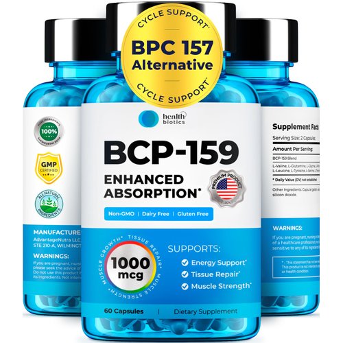 Healthbiotics BCP-159 Capsules - Cycle Support & Muscle Recovery & Post Workout Recovery & Joint Support Supplement & Nac Supplement Research Proven Quality 1000 mcg, 60 Oral Capsules, (1 Pack)
