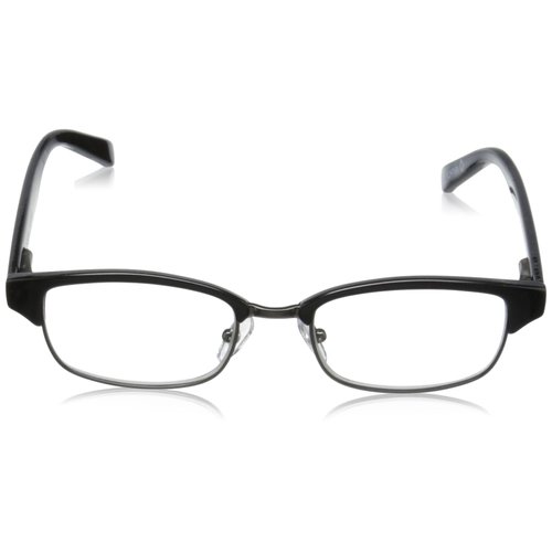 Foster Grant Men's Rob Square Reading Glasses, Black/Transparent, 59 mm, 2.00