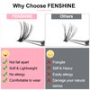 Fenshine Cluster Eyelash Extensions, 280pcs 40D Cluster Eyelashes, 0.07 D Curl Mix 9-16mm Natural False Eyelashes Cluster Soft Individual Lashes DIY Eyelash Extension