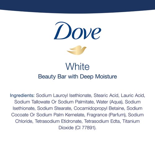 Dove Beauty Bar More Moisturizing than Bar Soap White Effectively Washes Away Bacteria, Nourishes Your Skin 3.75 oz 4 Bars