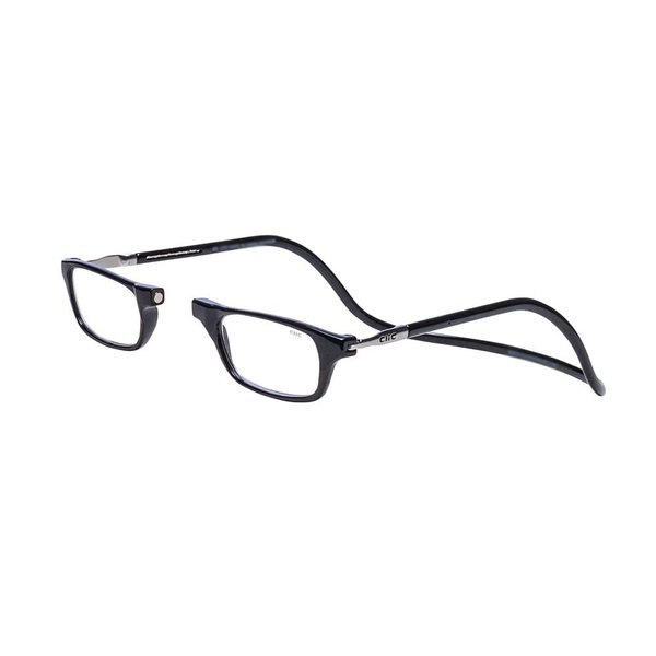 Clic Magnetic Reading Glasses, Computer Readers, Replaceable Lens, Adjustable Temples, Original, (S-M, Black, 2.50 Magnification)