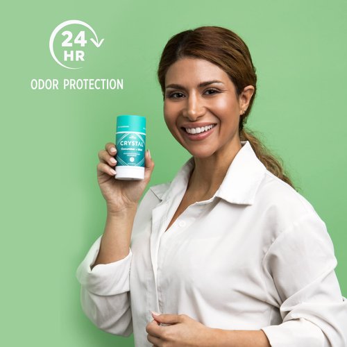Crystal Magnesium Solid Stick Natural Deodorant, Non-Irritating Aluminum Free Deodorant for Men or Women, Safely and Effectively Fights Odor, Baking Soda Free, Cucumber + Mint, 2.5 oz