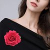 Halloween Rose Hair Clips Brooch Flower Red Rose Barrettes Brooch Pins Rose Hair Clip Breastpin Women Fashion Party Decoration Cosplay Costume Headpiece Cute Handmade Hair Accessories 5 Pack Rose