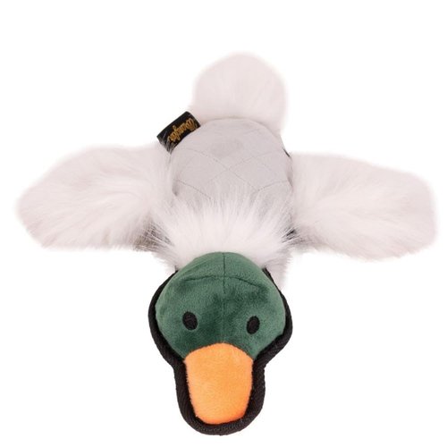 Wrangler Duck Flattie Plush Dog Toy with Tennis Ball and Rope 12in