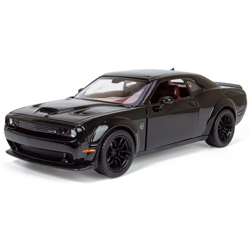 All Star Toys 2018 Dodge Challenger SRT Hellcat Widebody Black with Red Interior 1/24 Diecast Model Motormax 79350 Exclusive Edition